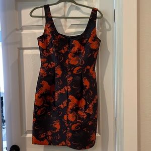 Trina Turk orang blue floral scoop neck dress pristine size 4
